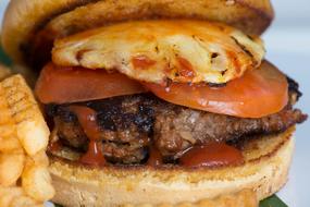 fried meatin a burger
