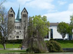 church with trees landscape view