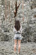 girl grey forest