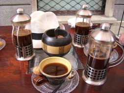 hot coffee is sweet delicious