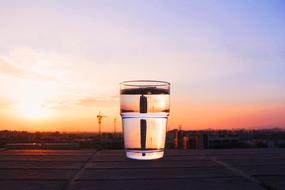 Water Glasses Sunset