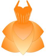 orange dress for princess, drawing