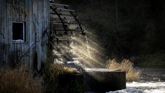 sunlight on a wooden house