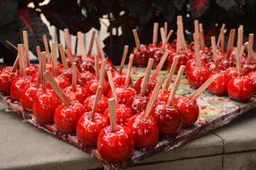 red apple in sweet caramel