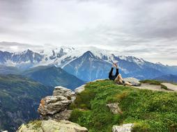 man resting on top of the French Alps