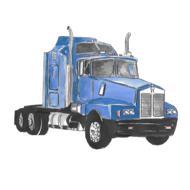 truck drawing watercolor blue