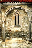 arch and gothic window in the chapel