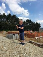 Little Boy on construction site