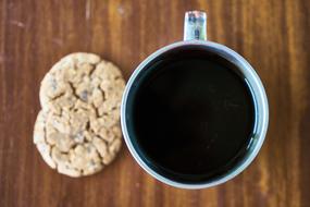 hot drink with cookies