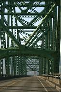 green steel bridge structure