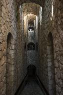 Interior of the old stone hall, in light