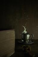 splash of milk in a mug