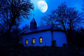 Night Photograph of Heavy Chapel