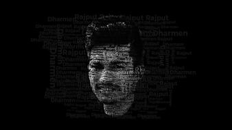 clipart of Black Typography Man Boy