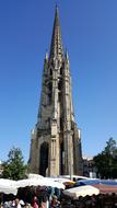 The church tower blue sky is beautiful