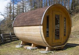 round wooden house