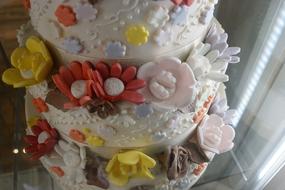 sweet cake decorated with flowers