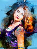 girl pensive art abstract drawing