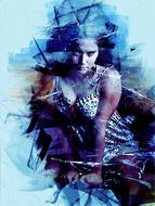 abstract drawing of girl beauty art