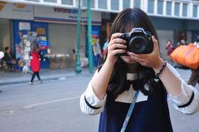 Girl Camera city