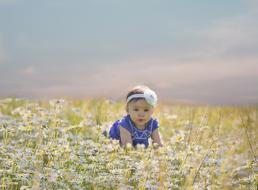 Baby Child white flowers