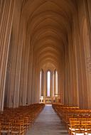 church arch pews view