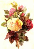 watercolour painting of floral bouquet