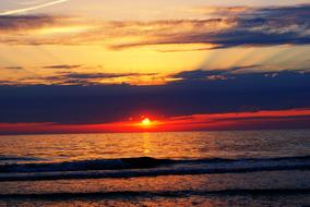 Sun Beach Colorful Sunset Setting