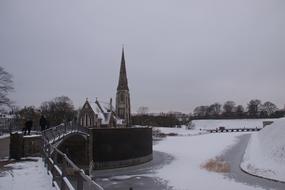 snowy weather and the tower