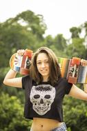 Skateboard Model Girl stylish