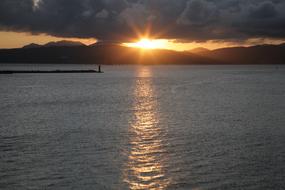 Sea Sunset Evening At