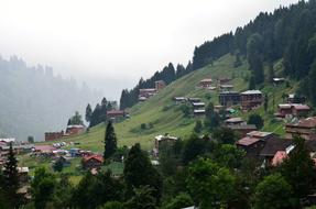 The village is beautiful on a cliff