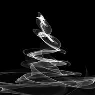 Black and white image with glowing light, at black background, clipart