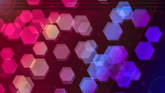 pink and blue hexagons