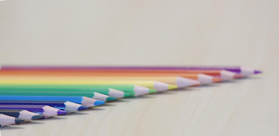 Colorful and beautiful, wooden pencils in the row