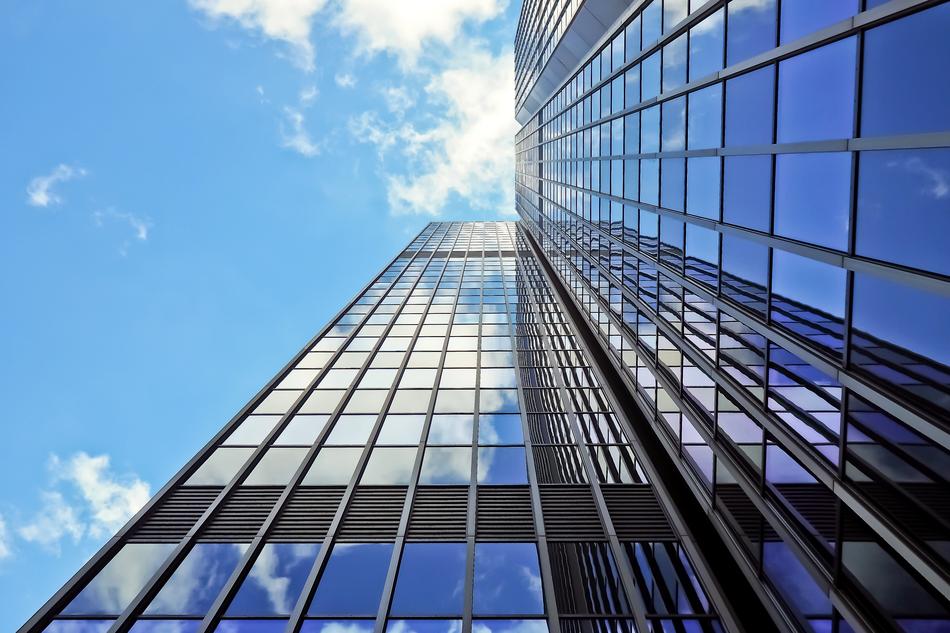 contemporary Architecture, Glass facade corner, germany, dusseldorf