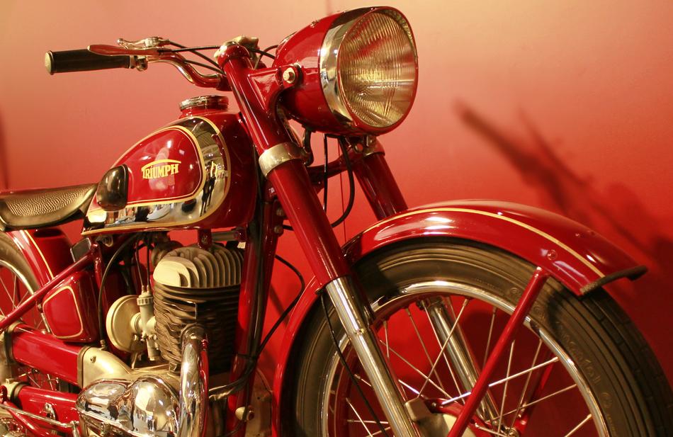 red Triumph Motor Two Wheeled Vehicle