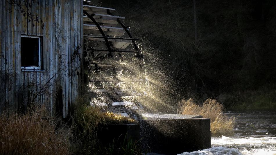 sunlight on a wooden house