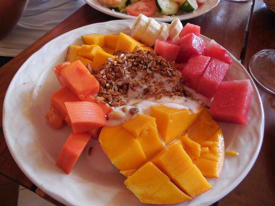 Mango dessert in a plate