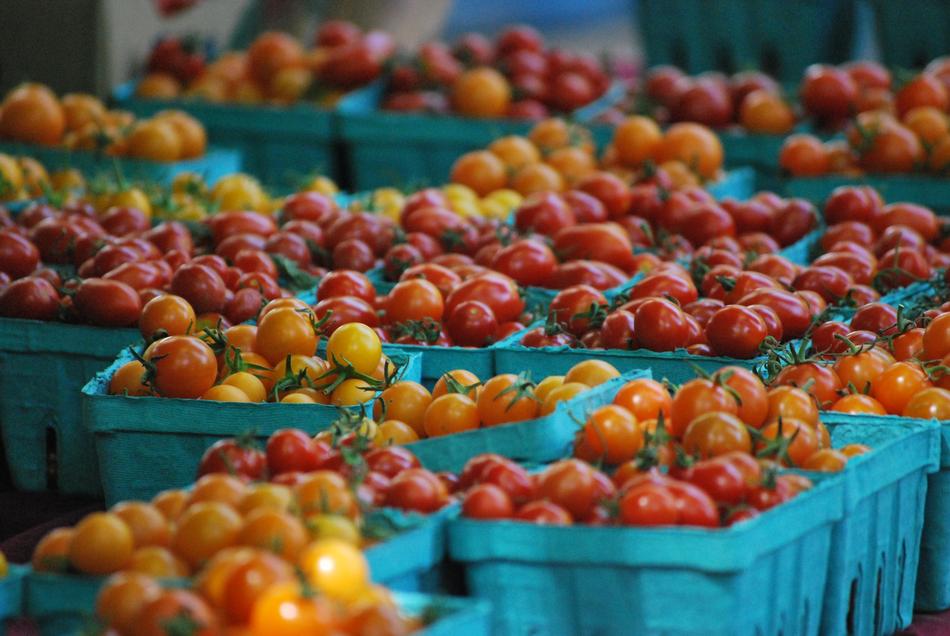 Fresh cherries at the market