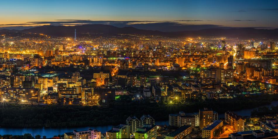 Night View of City Ulaanbaatar Centre