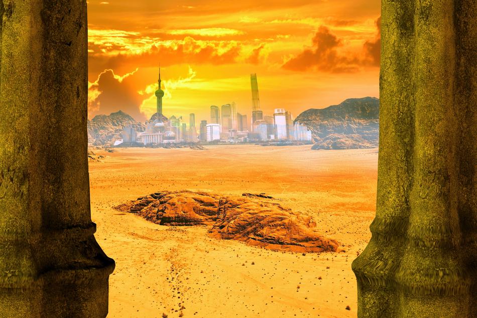 sand desert columnar city