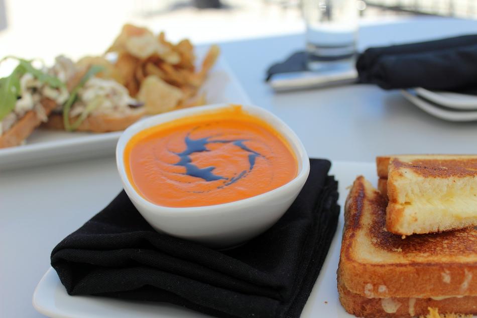 orange soup in a bowl