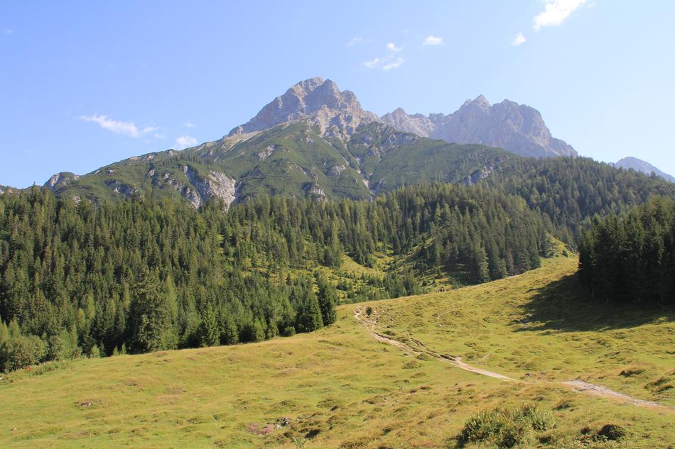 mountains with a meadow and a path