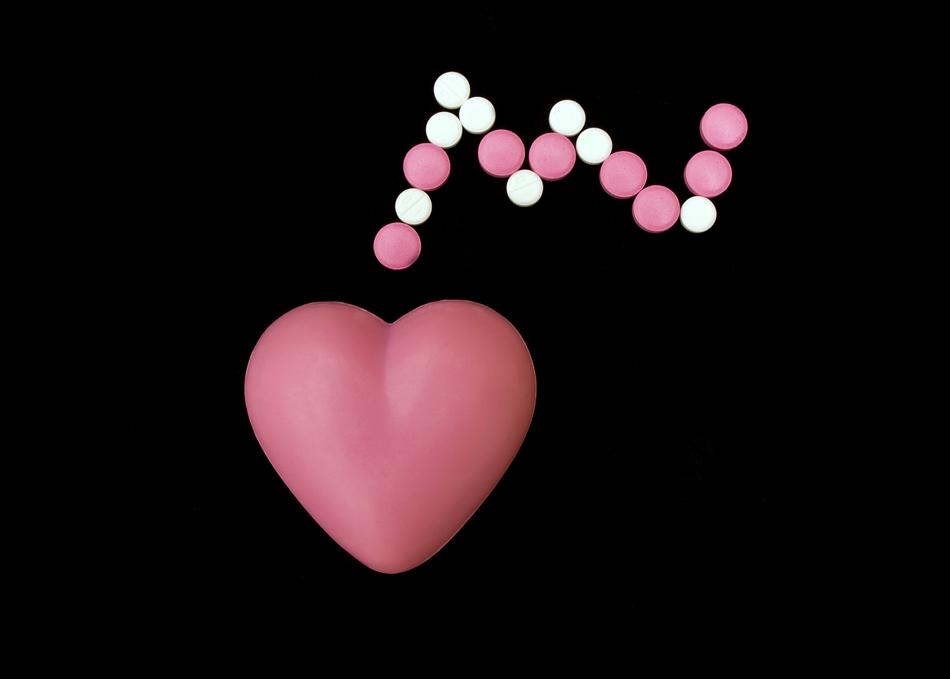 heart beads black background