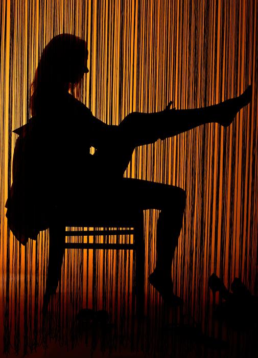 Female Erotic silhouette on Curtain
