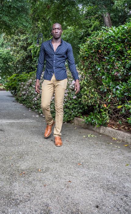modern confident man in the park