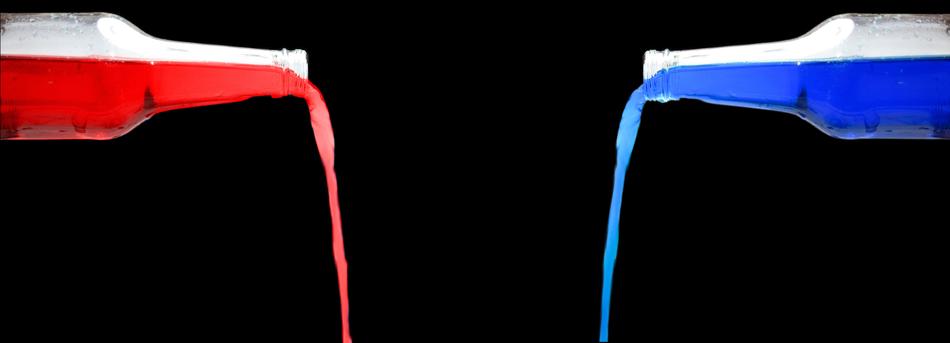 Red and Blue Drinks