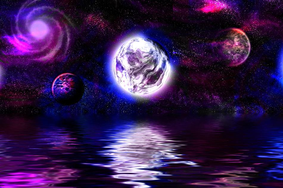 background sky galaxy water