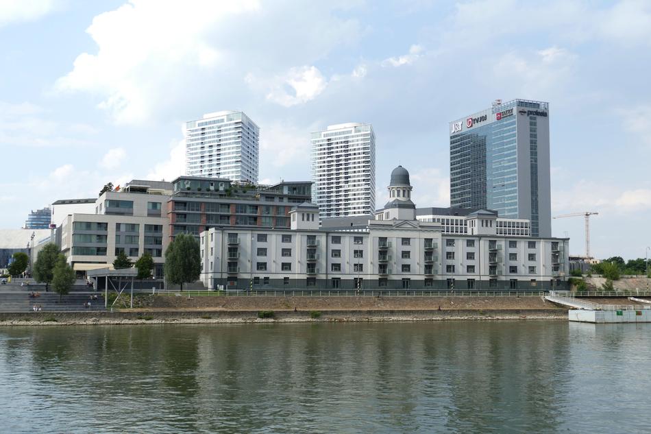 contemporary buildings on riverside, Slovakia, Bratislava